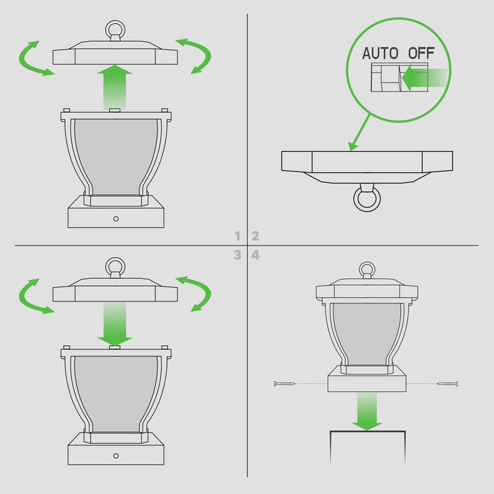 Classy Caps 4X4 Dark Bronze Manchester Solar Post Cap SL994