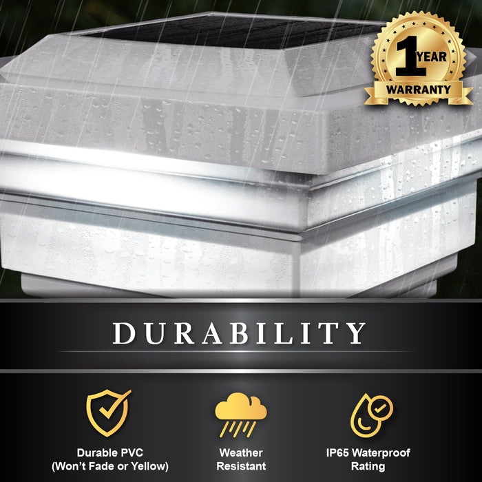 Classy Caps 4X4 White Pvc Regal Solar Post Cap SLO78W