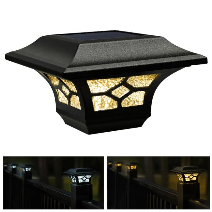 Classy Caps Kingston Black Dual Lighted Solar Post Cap SLZ332B