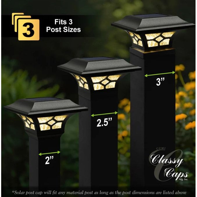 Classy Caps Kingston Black Dual Lighted Solar Post Cap SLZ332B