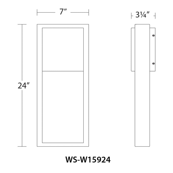 WAC Lighting - WS-W15924-BK - Archetype Outdoor 24" Wall Sconce 3000K Black