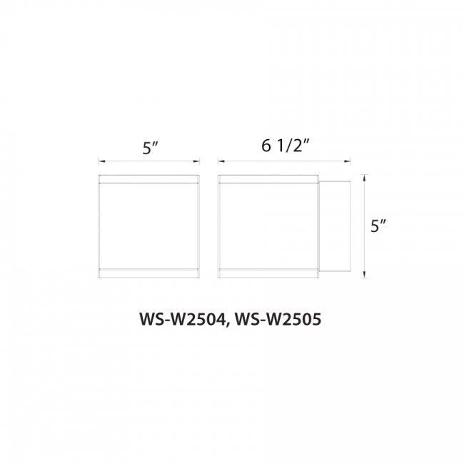 WAC Lighting - WS-W2504-GH - 5" Rubix Single  Wall Mount 3000K 1 Light Graphite