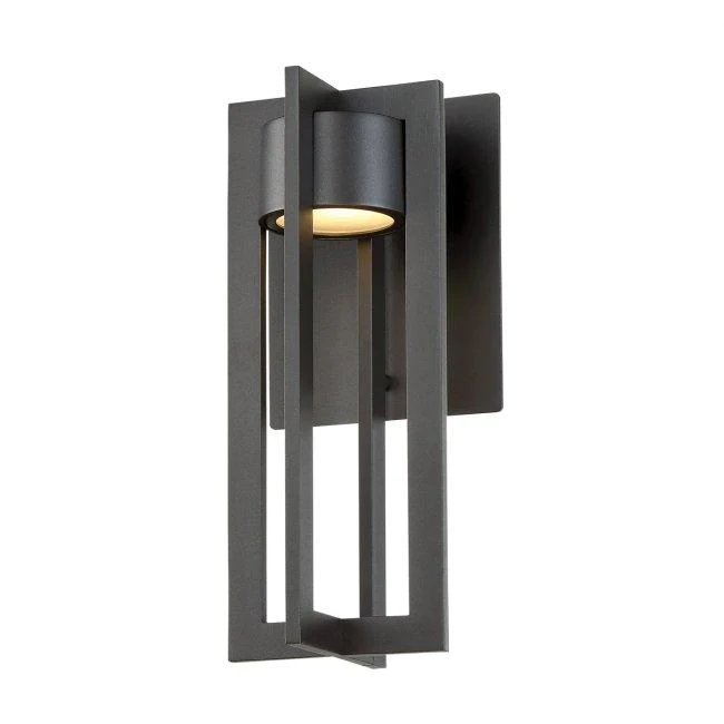 WAC Lighting - WS-W48616-BK - 16" Chamber Outdoor Wall Sconce 3000K  Black
