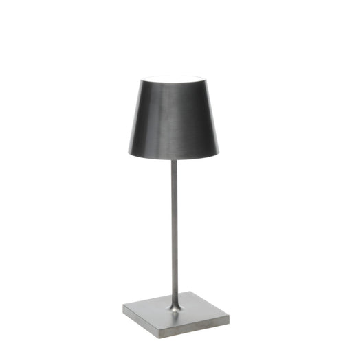 Zafferano LD0320AN4 Poldina Pro Mini Table Lamp Antique Nickel metallic finish