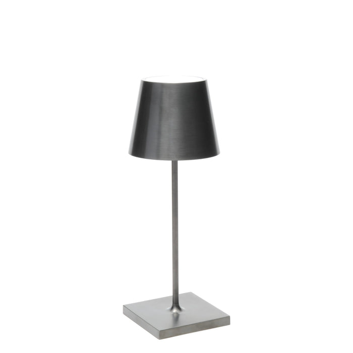 Zafferano LD0320AN4 Poldina Pro Mini Table Lamp Antique Nickel metallic finish