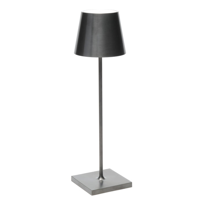 Zafferano LD0340AN4 Poldina Pro Table Lamp Antique Nickel metallic finish