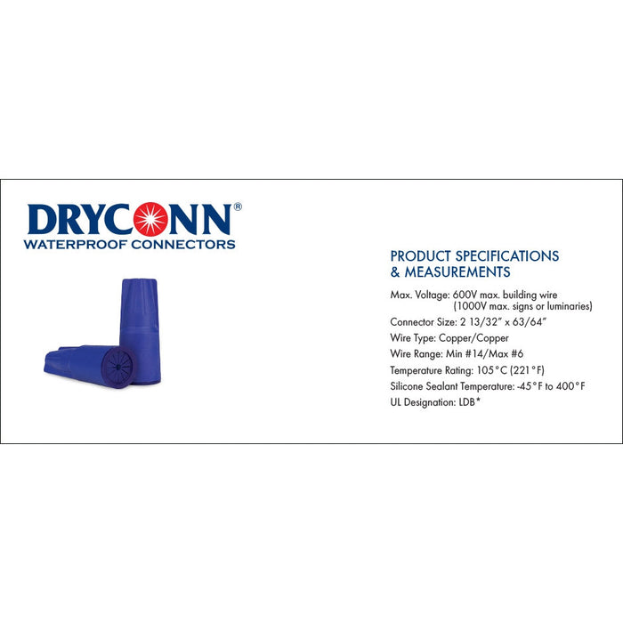 King Innovation 10999 - DryConn extra grande de enterramiento directo* (King 9 Dark Blue), 8 piezas. Bolsa