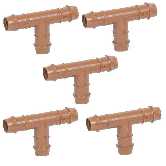 DIG Irrigation - 15-041-B05 - 1/2" 17 mm Barbed Fittings Insert Tee, Bag of 5