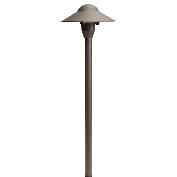 Kichler 15470AZT Luz de camino tipo domo de latón fundido de 12 V, 6 pulgadas, bronce arquitectónico texturizado