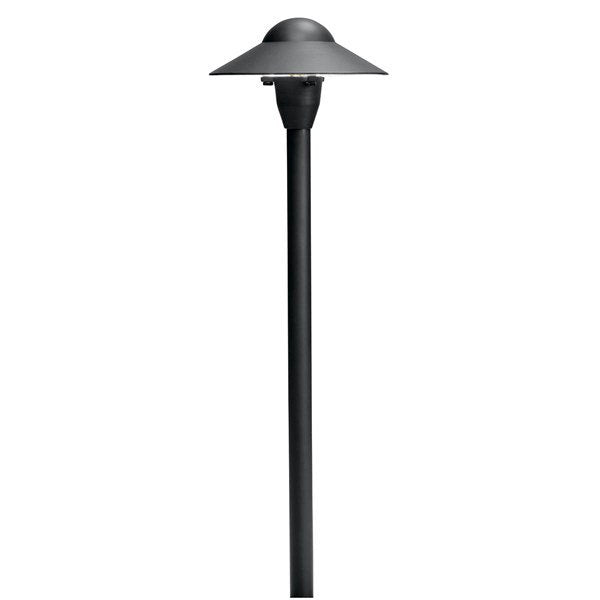 Kichler 15470BKT Luz de camino tipo domo de latón fundido de 12 V, 6 pulgadas, color negro texturizado