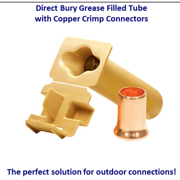 King Innovation 20215 GTSR Tubo lleno de grasa de enterramiento directo con conector de engarce de cobre (paquete de 25)