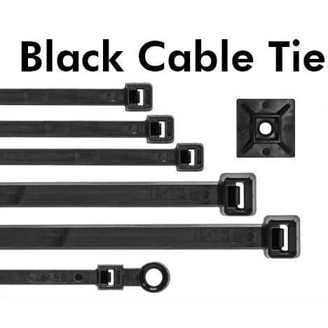 King Innovation 48-308UVB- Bridas para cables negras de 8" con montaje con tornillo, bolsa de 100 piezas