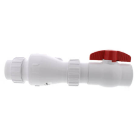 Zoeller - 30-0048 Soldadura solvente de retención silenciosa de PVC de 2" con válvula de bola de cuarto de vuelta 