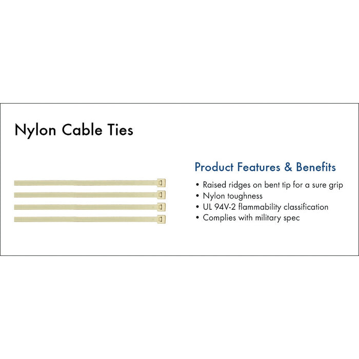 King Innovation - 46-310 - 11" Nylon Cable Ties, 100pc. Bag