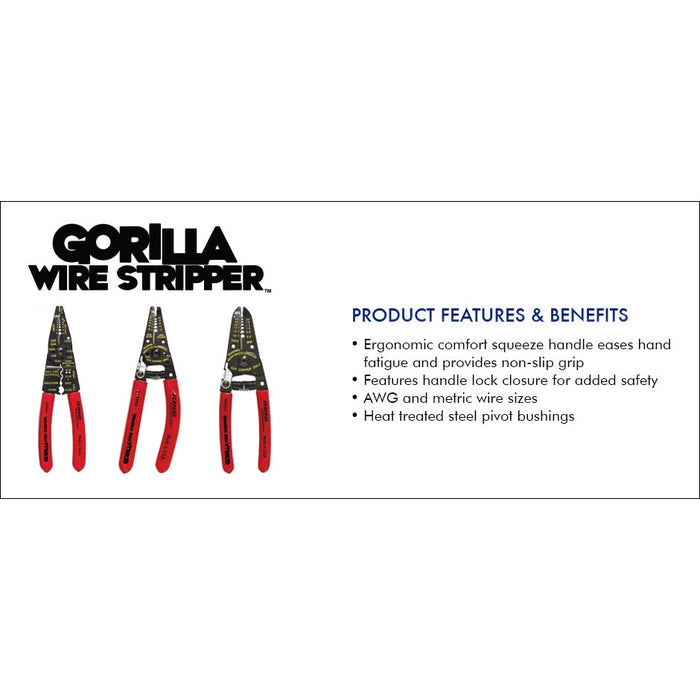 King Innovation - 46515 - Gorilla Wire Stripper/Cutter with Handle Lock, 1pc. Card
