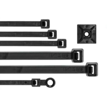 King Innovation - 48-308UVB- 8" Black Cable Ties w/Screw Mount, 100pc. Bag