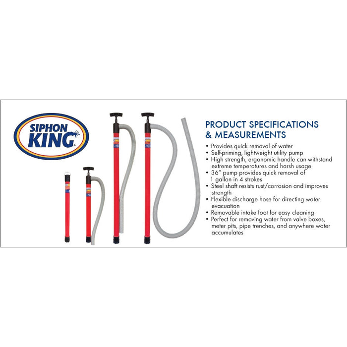 King Innovation - 48036 - Siphon King 36" Pump x 36" Hose, 1 pump