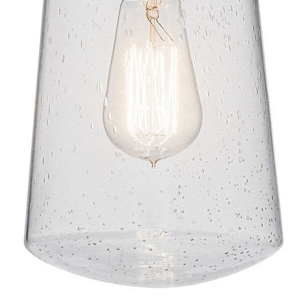 Kichler - 49447BA - Lyndon™ 11.75" 1 Light Pendant with Clear Seeded Glass Brushed Aluminum
