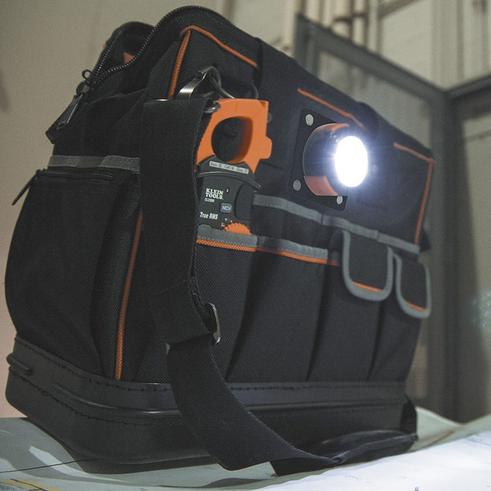 Klein Tools - 55431 - Tool Bag, Tradesman Pro™ Lighted Tool Bag, 31 Pockets, 15-Inch
