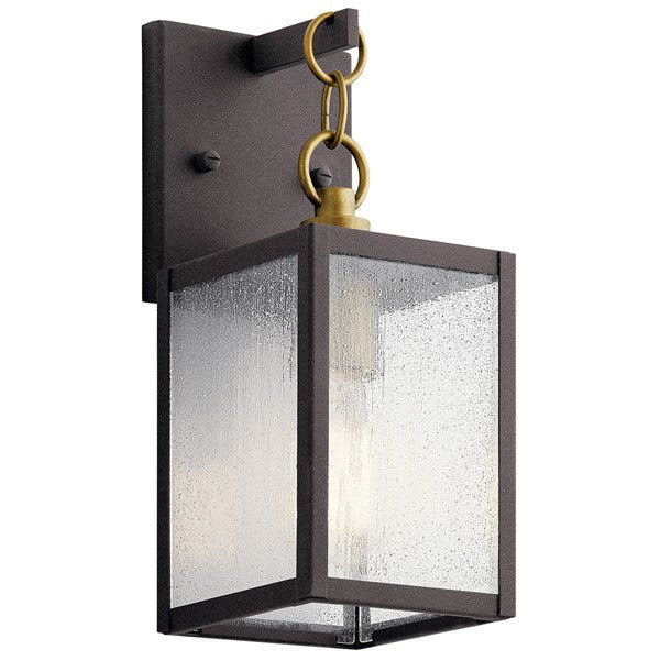 Kichler - 59006WZC - Lahden™ 16.75" 1 Light Outdoor Wall Light with Clear Seeded Glass Weathered Zinc