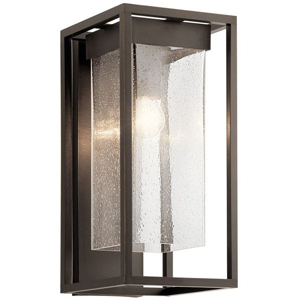 Kichler 59062BSL Mercer™ Lámpara de pared de 20" y 1 luz, vidrio transparente, negro