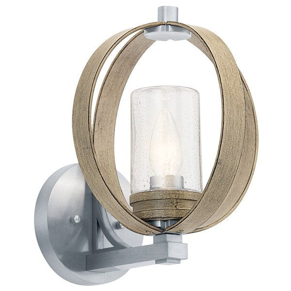 Kichler - 59066DAG - Grand Bank™ 13" 1 Light Wall Light Distressed Antique Gray and Brushed Nickel