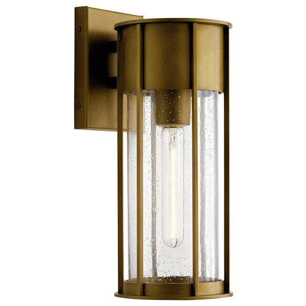 Kichler 59080NBR Camillo™ Lámpara de pared de 15" y 1 luz con vidrio transparente, latón natural