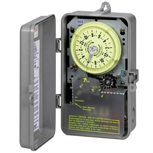 Intermatic R8816P101C Timer, 240V 3Hp Dpst Sprinkler & Irrigation Mechanical Timer W/14-Day Skipper