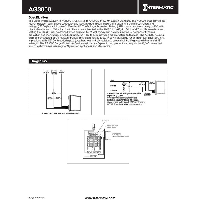 Intermatic - AG3000 - Surge Protector — Big Frog Supply