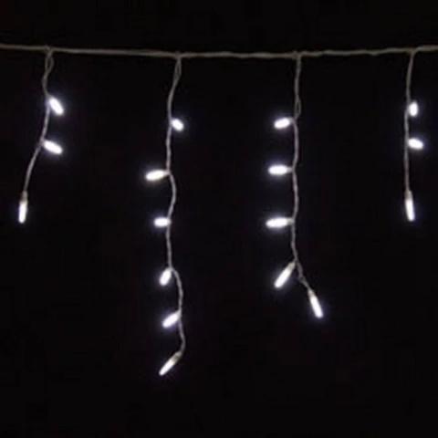 Seasonal Source 88643-R Luces de carámbano de color blanco puro sobre cable blanco, 70 bombillas
