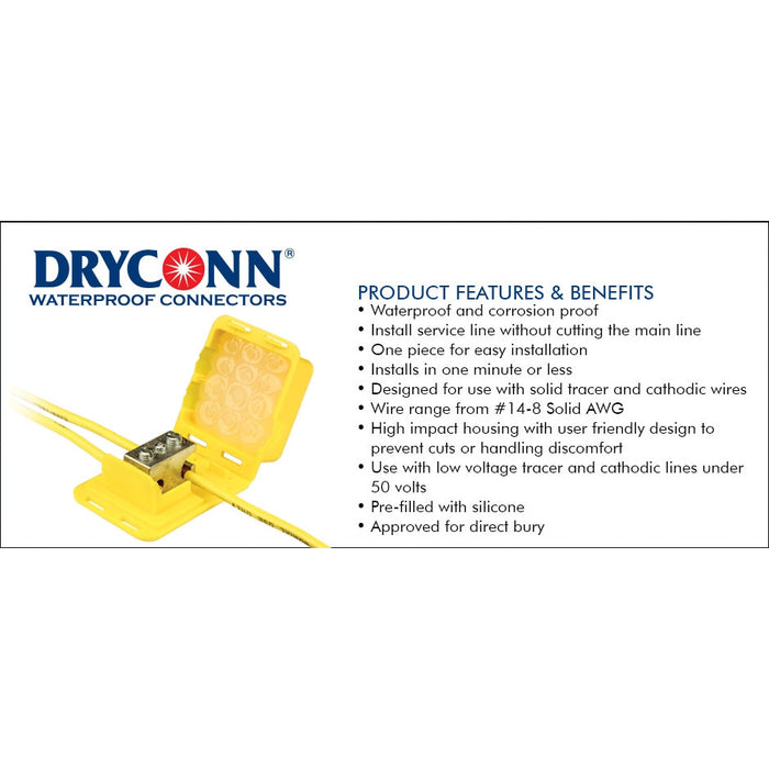 King Innovation 90740 - DryConn Direct Bury Lug Plus (amarillo), bolsa de 5