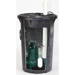 Zoeller 912-0082 Assembled Sewage Package System, Automatic 264 - Poly Foam 18" X 30" Basin w/ Lid (Side Discharge)