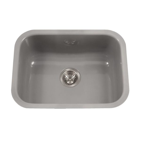 Hamat - CER-2318S-SL - Enamel Steel Undermount Single Bowl Kitchen Sink, Slate