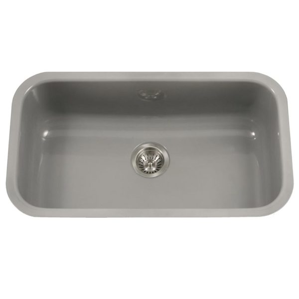 Hamat - CER-3118S-SL - Enamel Steel Undermount  Large Single Bowl Kitchen Sink, Slate