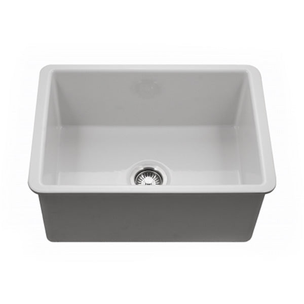 Hamat - CHE-2619SU-WH - Undermount Fireclay Single Bowl Kitchen Sink, White