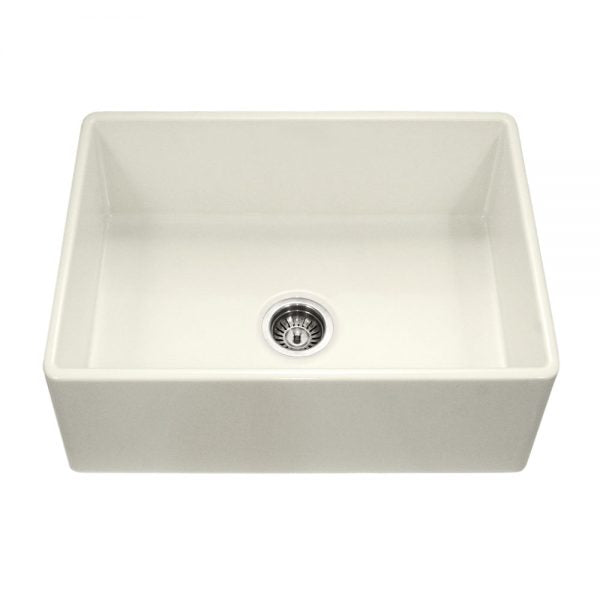 Hamat - CHE-3020SA-BQ - Apron-Front Fireclay Single Bowl Kitchen Sink, Biscuit