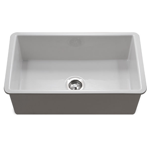 Hamat - CHE-3219SU-WH - Undermount Fireclay Single Bowl Kitchen Sink, White