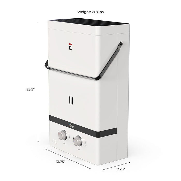 Calentador de agua portátil sin tanque para exteriores Eccotemp EL10 Luxé 3.0 GPM