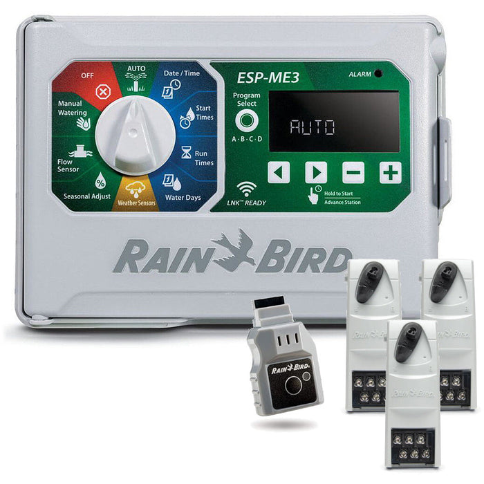 Controlador Rain Bird ESP4ME3 de 4 estaciones 22 (incluido con LNKWIFI y (3) módulos SM6) 