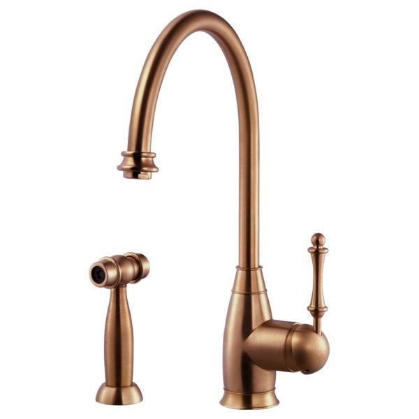 Hamat -  EXSH-4000 AC - Traditional Brass Single Lever Faucet with Side Spray, Antique Copper