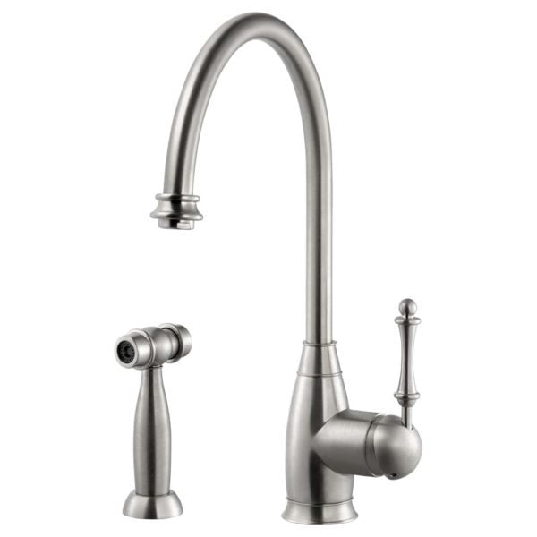 Hamat -  EXSH-4000 BN - Traditional Brass Single Lever Faucet with Side Spray, Brushed Nickel