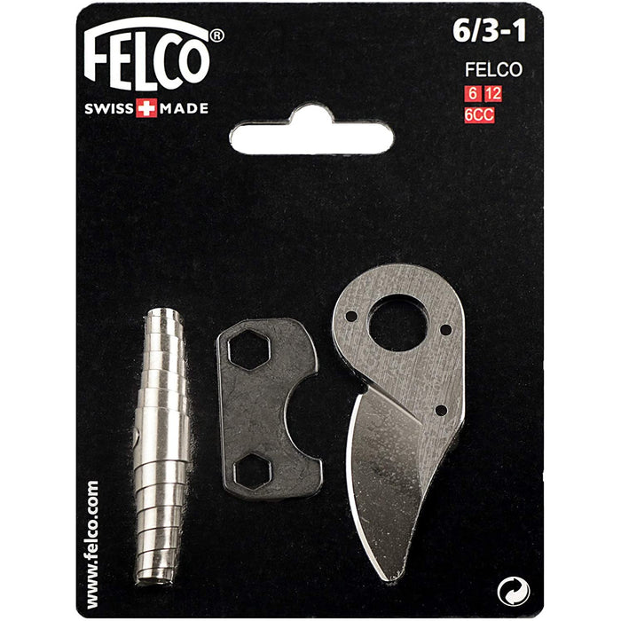 Felco - F6/3-1 - Hand Pruner Replacement Kit - Spare Blade, Spring, & Adjustment Key for Garden Shears & Clippers, Silver
