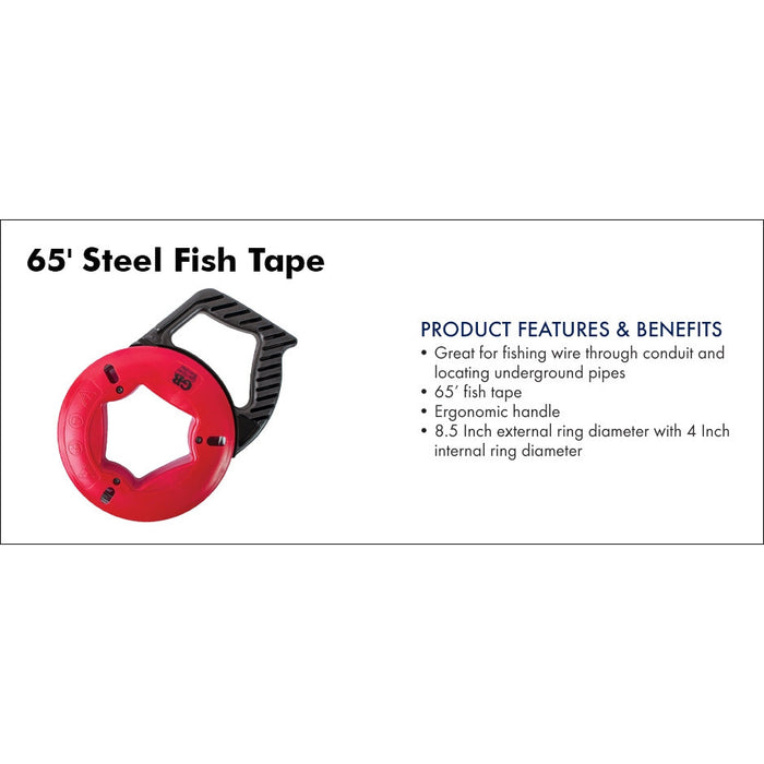 King Innovation - FTS-65R - Steel Fish Tape- Pack of 1