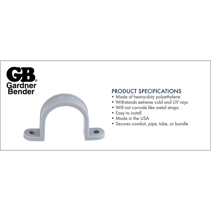 King Innovation - GCC-310 - 1" Plastic Conduit Strap, 10 per bag