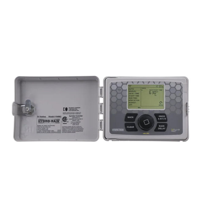 Hydro-Rain HRC-400-WF-16 Controlador de riego inteligente Wi-Fi de 16 estaciones para interiores/exteriores