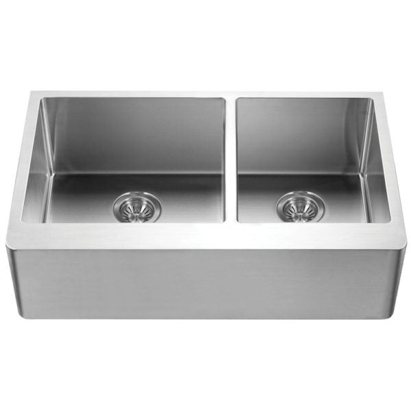 Hamat - HUD-3320D - Apron Front 60/40 Double Bowl Kitchen Sink