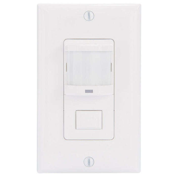 Intermatic - IOS-DPBIMF-WH - Residential In-Wall Push Button PIR Occupancy Sensor, No Neutral Required, White