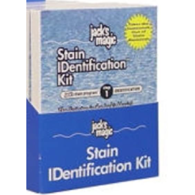 Jack's Magic - JMSTAINID - Stain IDentification™ Kit - Identifies which Jack's Magic product(s) will best remove a stain.