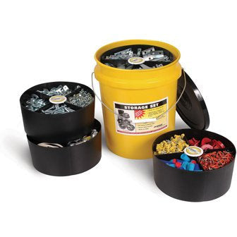 King Innovation - 47506 - 5 Gallon Printed Pail w/1 Lid and 6 Small Black Trays, 1 Storage Set