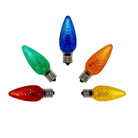 Seasonal Source LED-C9-MUL-SMD C9 Bombillas LED SMD multicolores, paquete de 25